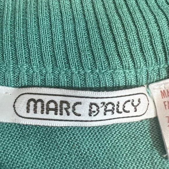 Vintage Marc D’alcy Sweater 80s Women’s Embroidery Embellished Size Small Green - Picture 3 of 12